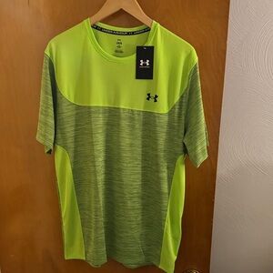 Under Armour Running Shirt Mens Large Green Loose